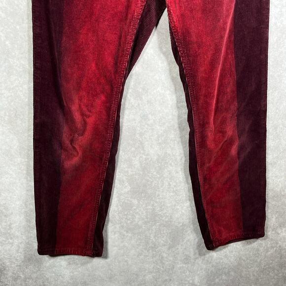 Anthropologie Pilcro Pants Womens 27 Red Two-Tone‎ Corduroy High Rise Slim - Picture 3 of 12